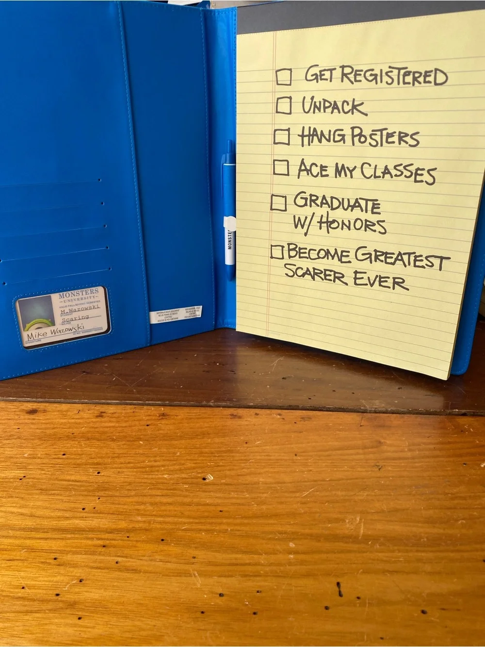 Disney Blue Notebook Folder with Yellow Legal Pad
